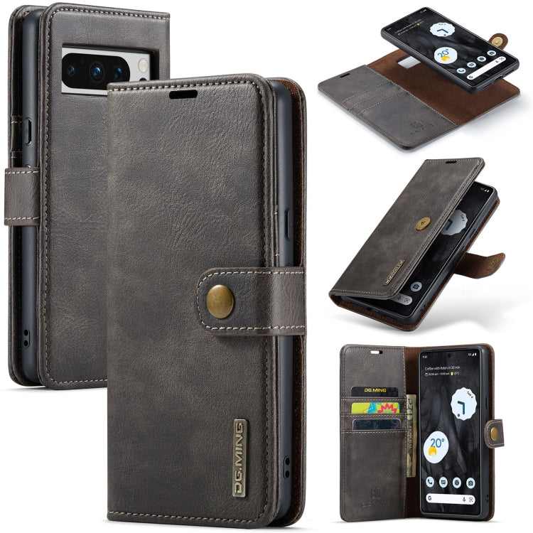 DG.MING Crazy Horse Texture Detachable Magnetic Leather Phone Case