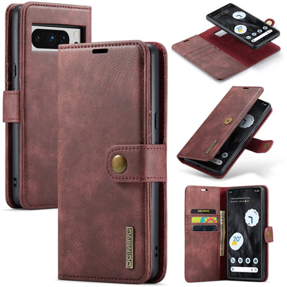 DG.MING Crazy Horse Texture Detachable Magnetic Leather Phone Case