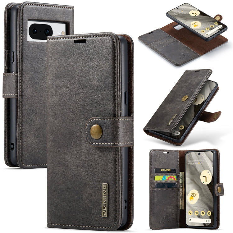 DG.MING Crazy Horse Texture Detachable Magnetic Leather Phone Case