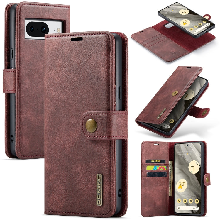 DG.MING Crazy Horse Texture Detachable Magnetic Leather Phone Case