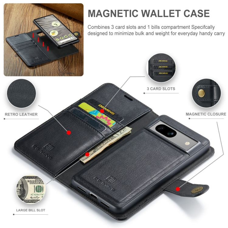 DG.MING Crazy Horse Texture Detachable Magnetic Leather Phone Case