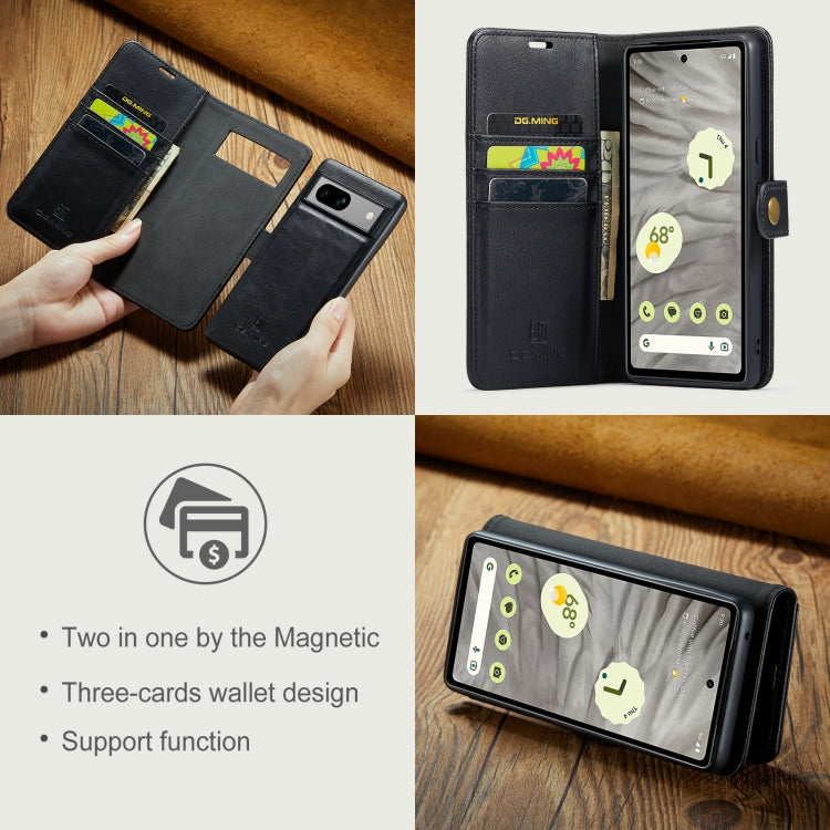 DG.MING Crazy Horse Texture Detachable Magnetic Leather Phone Case