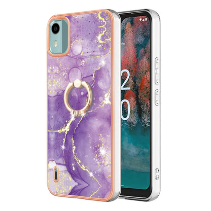 Electroplating Marble IMD TPU Phone Case with Ring Holder