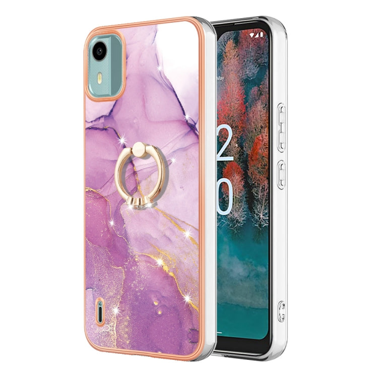 Electroplating Marble IMD TPU Phone Case with Ring Holder