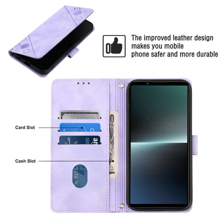 Skin-feel Embossed Leather Phone Case, For Sony Xperia 1 V, For Sony Xperia 10 V, For Sony Xperia 10 IV