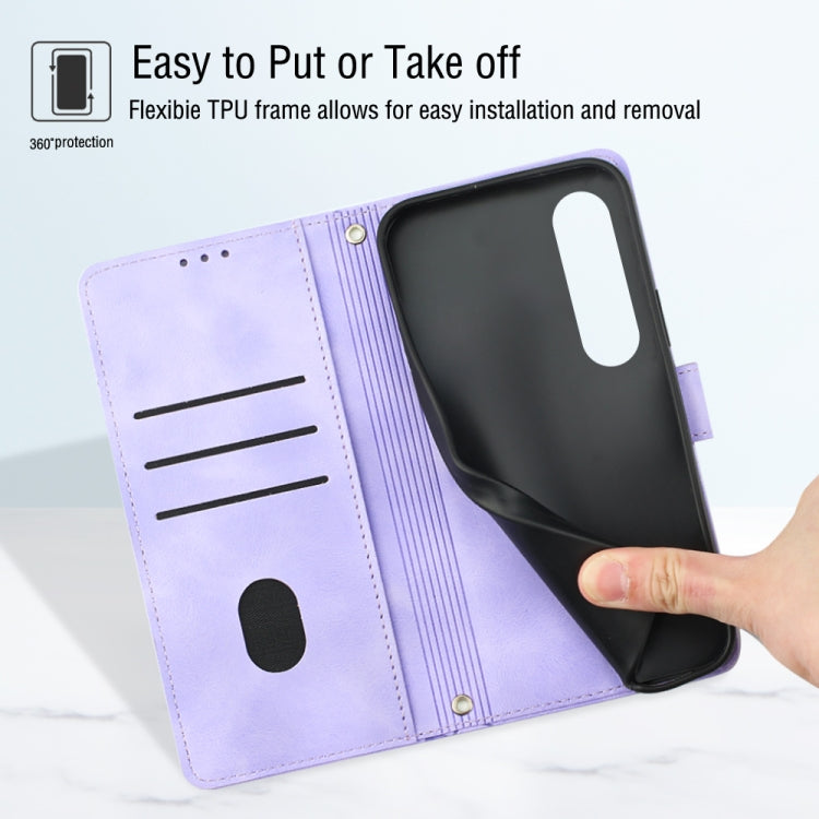 Skin-feel Embossed Leather Phone Case, For Sony Xperia 1 V, For Sony Xperia 10 V, For Sony Xperia 10 IV