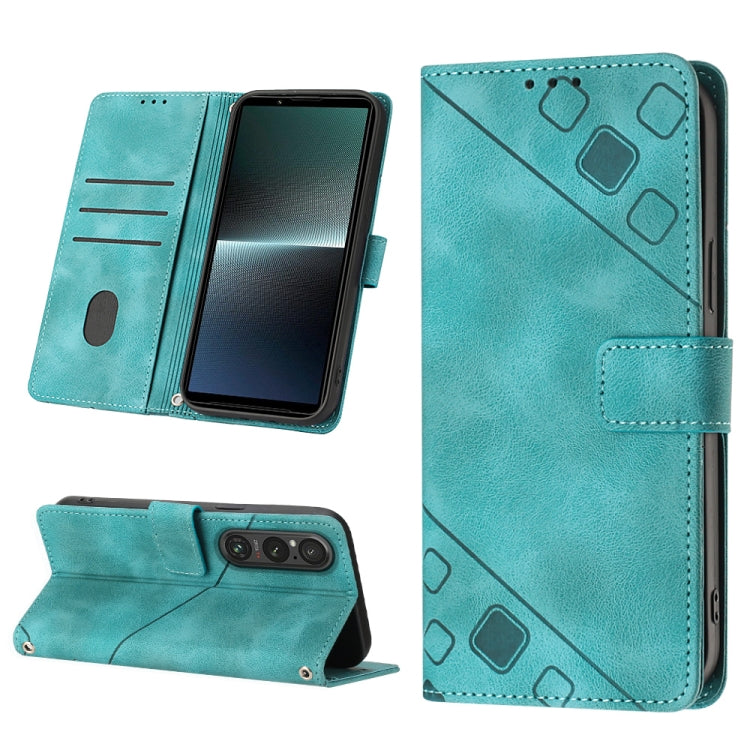 Skin-feel Embossed Leather Phone Case, For Sony Xperia 5 V, For Sony Xperia 1 V, For Sony Xperia 10 V, For Sony Xperia 10 IV