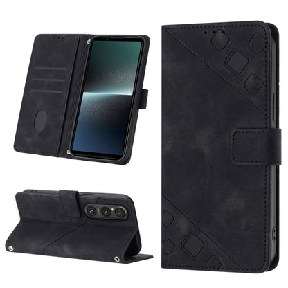 Skin-feel Embossed Leather Phone Case, For Sony Xperia 5 V, For Sony Xperia 1 V, For Sony Xperia 10 V, For Sony Xperia 10 IV