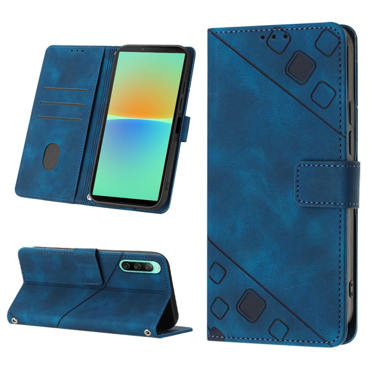 Skin-feel Embossed Leather Phone Case, For Sony Xperia 5 V, For Sony Xperia 1 V, For Sony Xperia 10 V, For Sony Xperia 10 IV