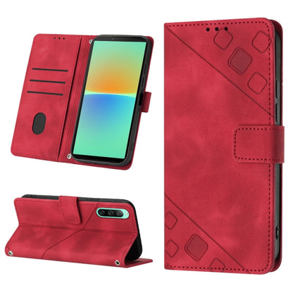 Skin-feel Embossed Leather Phone Case, For Sony Xperia 5 V, For Sony Xperia 1 V, For Sony Xperia 10 V, For Sony Xperia 10 IV