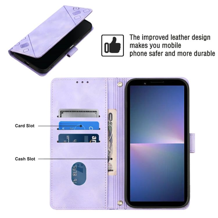 Skin-feel Embossed Leather Phone Case, For Sony Xperia 5 V, For Sony Xperia 1 V, For Sony Xperia 10 V, For Sony Xperia 10 IV