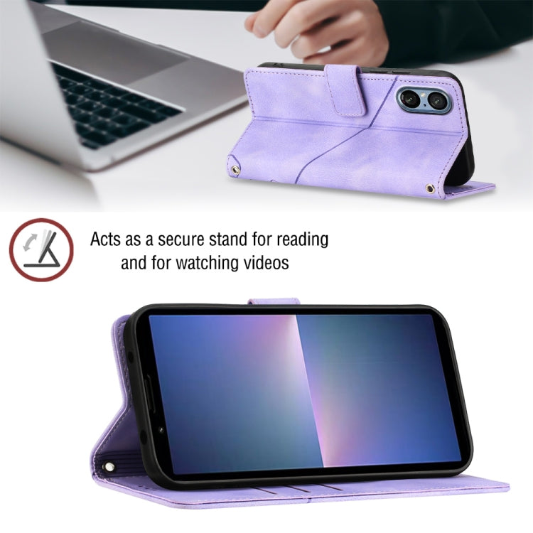 Skin-feel Embossed Leather Phone Case, For Sony Xperia 5 V, For Sony Xperia 1 V, For Sony Xperia 10 V, For Sony Xperia 10 IV
