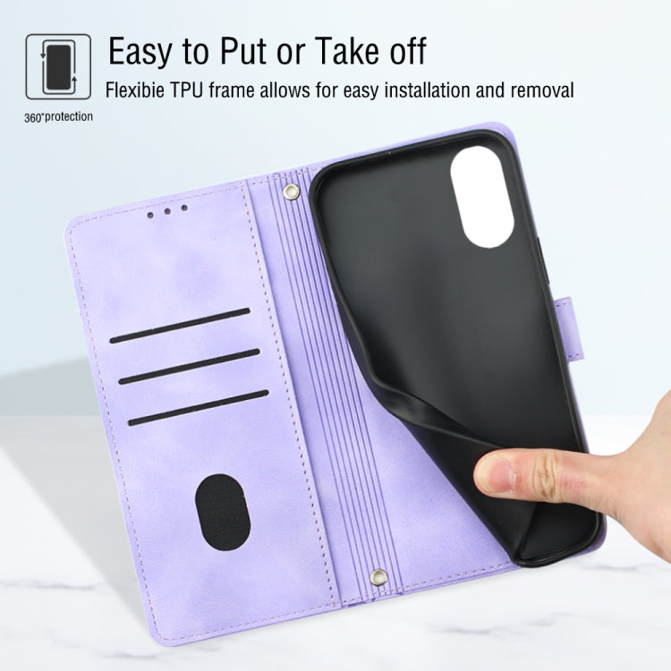 Skin-feel Embossed Leather Phone Case, For Sony Xperia 5 V, For Sony Xperia 1 V, For Sony Xperia 10 V, For Sony Xperia 10 IV