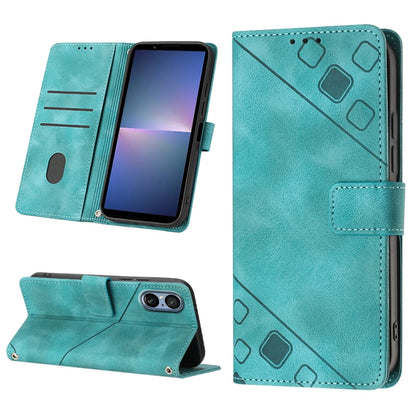 Skin-feel Embossed Leather Phone Case, For Sony Xperia 5 V, For Sony Xperia 1 V, For Sony Xperia 10 V, For Sony Xperia 10 IV