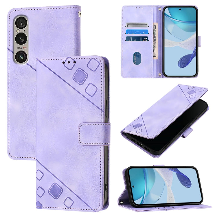 Skin-feel Embossed Leather Phone Case, For Sony Xperia 1 VIII, For Sony Xperia 10 VI, For Sony Xperia 1 VI, For Sony Xperia 5 VI