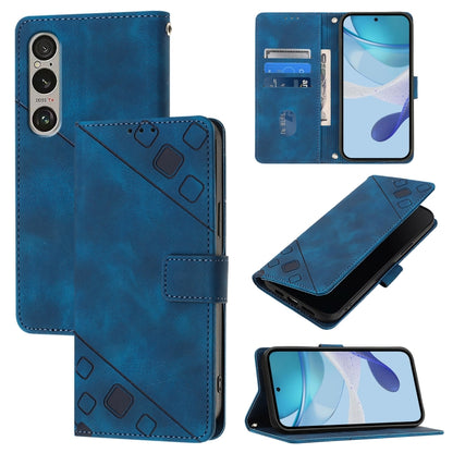 Skin-feel Embossed Leather Phone Case, For Sony Xperia 1 VIII, For Sony Xperia 10 VI, For Sony Xperia 1 VI, For Sony Xperia 5 VI