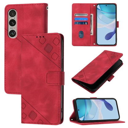 Skin-feel Embossed Leather Phone Case, For Sony Xperia 1 VIII, For Sony Xperia 10 VI, For Sony Xperia 1 VI, For Sony Xperia 5 VI