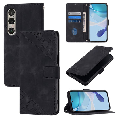 Skin-feel Embossed Leather Phone Case, For Sony Xperia 1 VIII, For Sony Xperia 10 VI, For Sony Xperia 1 VI, For Sony Xperia 5 VI