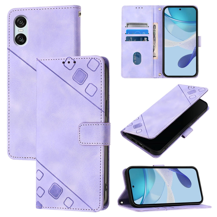 Skin-feel Embossed Leather Phone Case, For Sony Xperia 1 VIII, For Sony Xperia 10 VI, For Sony Xperia 1 VI, For Sony Xperia 5 VI