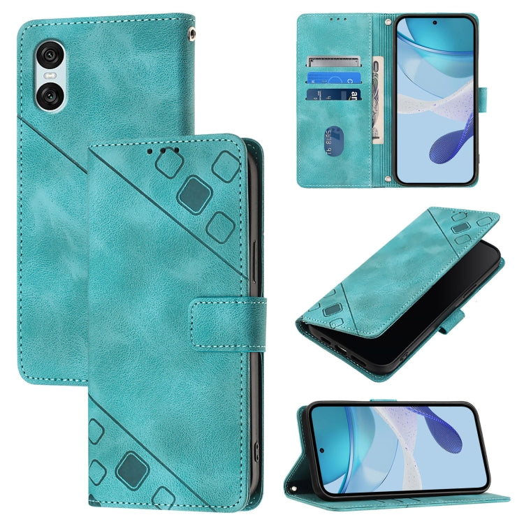 Skin-feel Embossed Leather Phone Case, For Sony Xperia 1 VIII, For Sony Xperia 10 VI, For Sony Xperia 1 VI, For Sony Xperia 5 VI