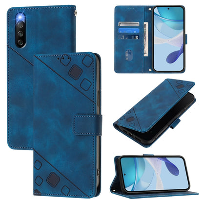 Skin-feel Embossed Leather Phone Case, For Sony Xperia 5 V, For Sony Xperia 1 V, For Sony Xperia 10 V, For Sony Xperia 10 IV