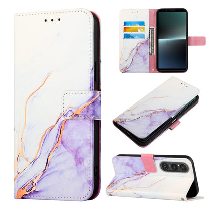 PT003 Marble Pattern Flip Leather Phone Case, For Sony Xperia 5 V, For Sony Xperia 1 V, For Sony Xperia 10 V, For Sony Xperia 10 IV