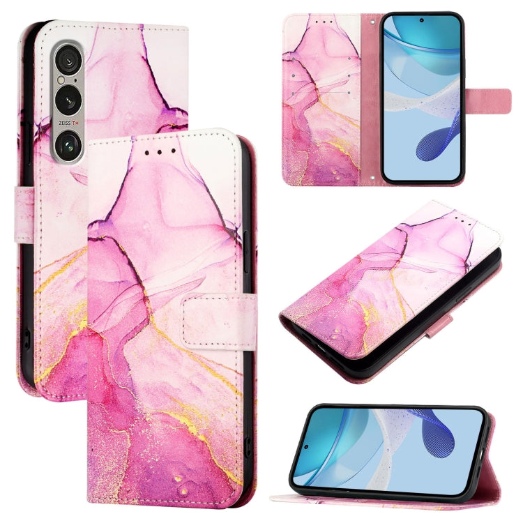 PT003 Marble Pattern Flip Leather Phone Case, For Sony Xperia 1 VIII, For Sony Xperia 10 VI, For Sony Xperia 1 VI, For Sony Xperia 5 VI