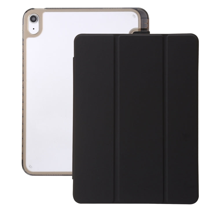 Clear Acrylic 3-Fold Leather Tablet Case, For iPad Pro 11 2025 / 2024, For iPad 10th Gen 10.9 2022