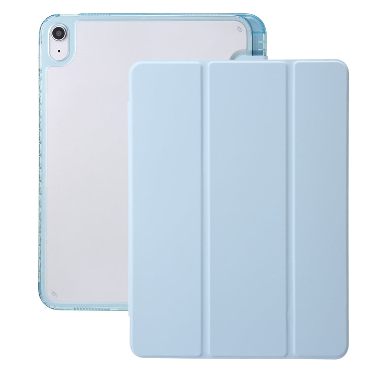 Clear Acrylic 3-Fold Leather Tablet Case, For iPad Pro 11 2025 / 2024, For iPad 10th Gen 10.9 2022