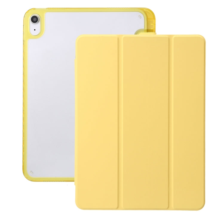 Clear Acrylic 3-Fold Leather Tablet Case, For iPad Pro 11 2025 / 2024, For iPad 10th Gen 10.9 2022