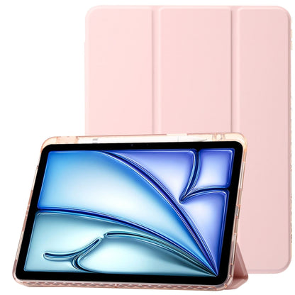 Clear Acrylic 3-Fold Leather Tablet Case, For iPad Pro 11 2025 / 2024, For iPad 10th Gen 10.9 2022