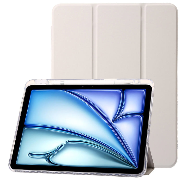 Clear Acrylic 3-Fold Leather Tablet Case, For iPad Pro 11 2025 / 2024, For iPad 10th Gen 10.9 2022