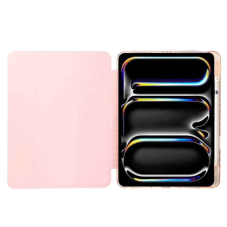 Clear Acrylic 3-Fold Leather Tablet Case, For iPad Pro 11 2025 / 2024, For iPad 10th Gen 10.9 2022