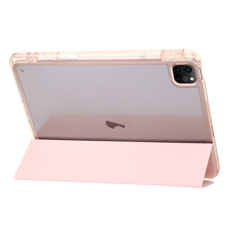 Clear Acrylic 3-Fold Leather Tablet Case, For iPad Pro 11 2025 / 2024, For iPad 10th Gen 10.9 2022