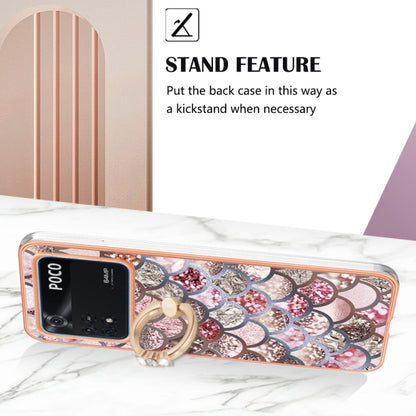 Electroplating IMD TPU Phone Case with Ring, For Xiaomi Poco M4 Pro 4G, For Xiaomi Mi 11 Lite