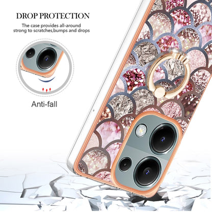 Electroplating IMD TPU Phone Case with Ring, For Xiaomi Redmi Note 13 Pro 4G/Poco M6 Pro 4G, For Xiaomi Redmi A3, For Xiaomi Redmi Note 13 4G, For Xiaomi Poco X6 Pro / Redmi K70E