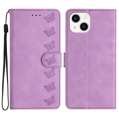 Seven Butterflies Embossed Leather Phone Case