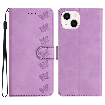 Seven Butterflies Embossed Leather Phone Case