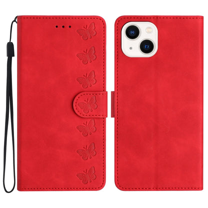 Seven Butterflies Embossed Leather Phone Case