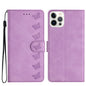 Seven Butterflies Embossed Leather Phone Case, For iPhone Air, For iPhone 16 Pro Max, For iPhone 16 Pro, For iPhone 16 Plus