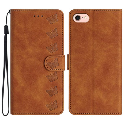 Seven Butterflies Embossed Leather Phone Case