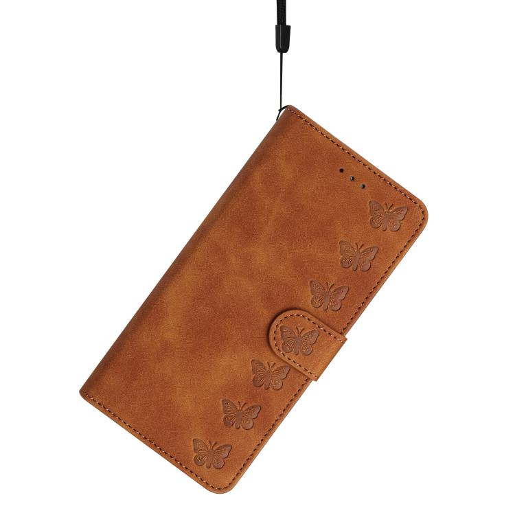 Seven Butterflies Embossed Leather Phone Case, For iPhone 16e / 17e, For iPhone 17 Pro Max, For iPhone 17 Pro, For iPhone 17