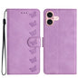 Seven Butterflies Embossed Leather Phone Case, For iPhone 16e / 17e, For iPhone 17 Pro Max, For iPhone 17 Pro, For iPhone 17
