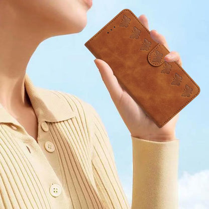 Seven Butterflies Embossed Leather Phone Case, For iPhone 18 Pro / 17 Pro, For iPhone 18 Pro Max / 17 Pro Max, For iPhone 16e / 17e, For iPhone 17