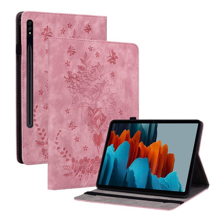 Butterfly Rose Embossed Leather Tablet Case, Series 3