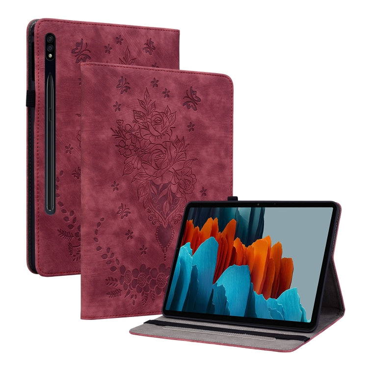 Butterfly Rose Embossed Leather Tablet Case, Series 3