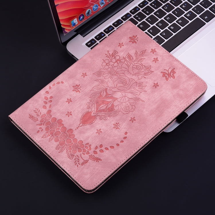 Butterfly Rose Embossed Leather Tablet Case, Series 3