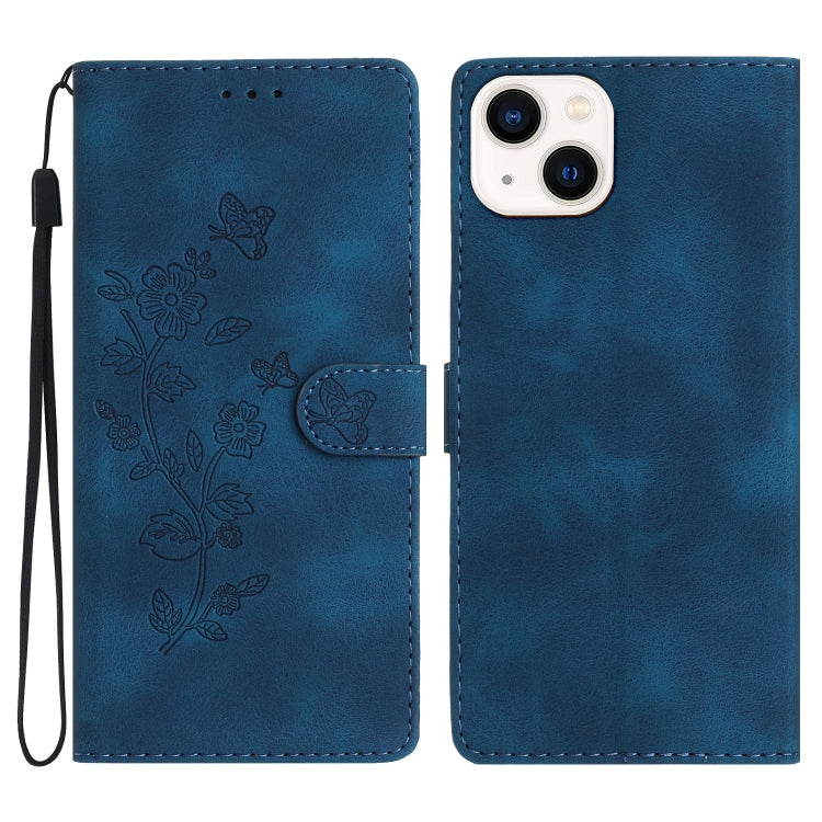 Flower Butterfly Embossing Pattern Leather Phone Case