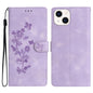 Flower Butterfly Embossing Pattern Leather Phone Case