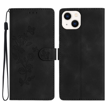 Flower Butterfly Embossing Pattern Leather Phone Case